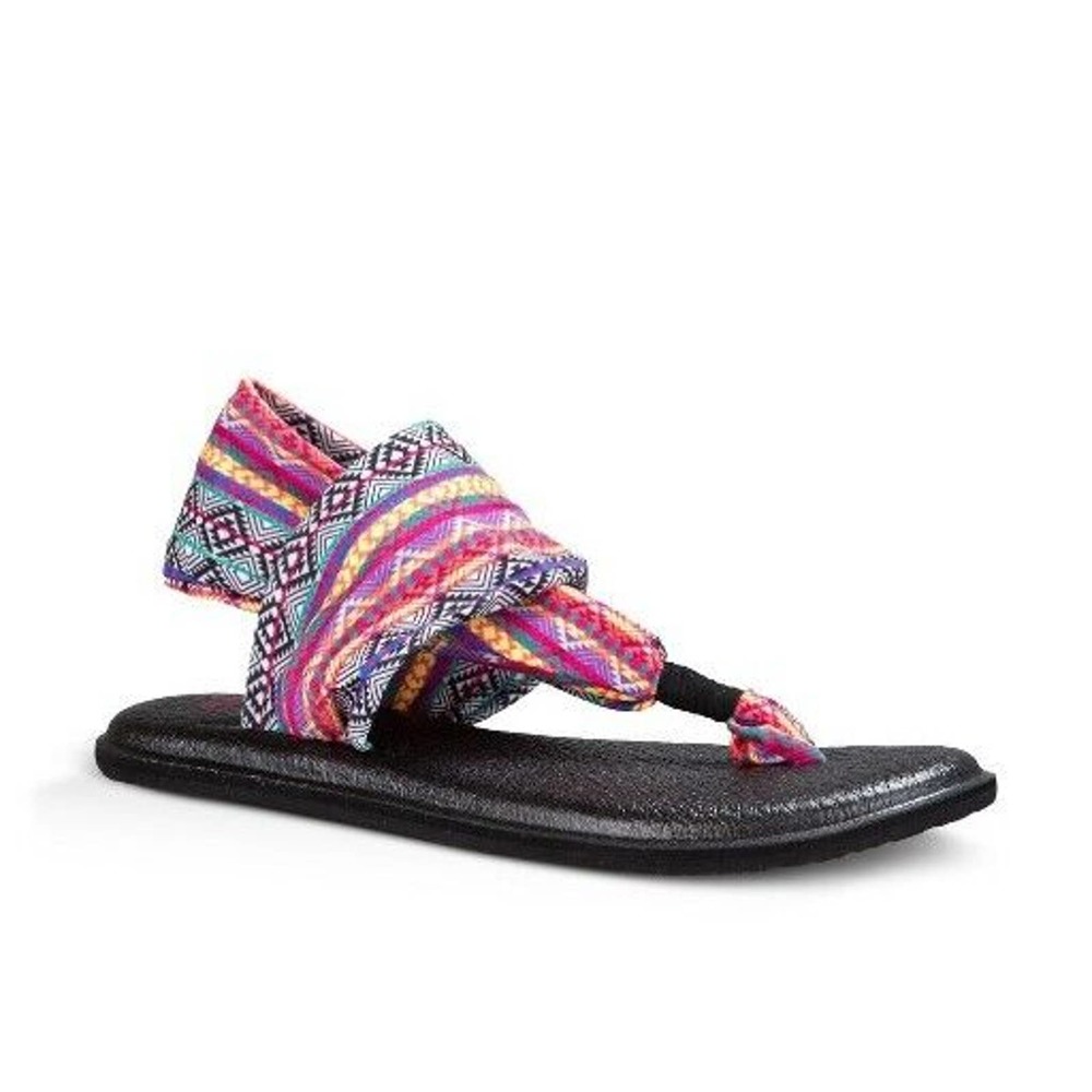 Sanuk Yoga Sling Print Sandal Flip Flop Comfort Aztec Print Women's Size 9